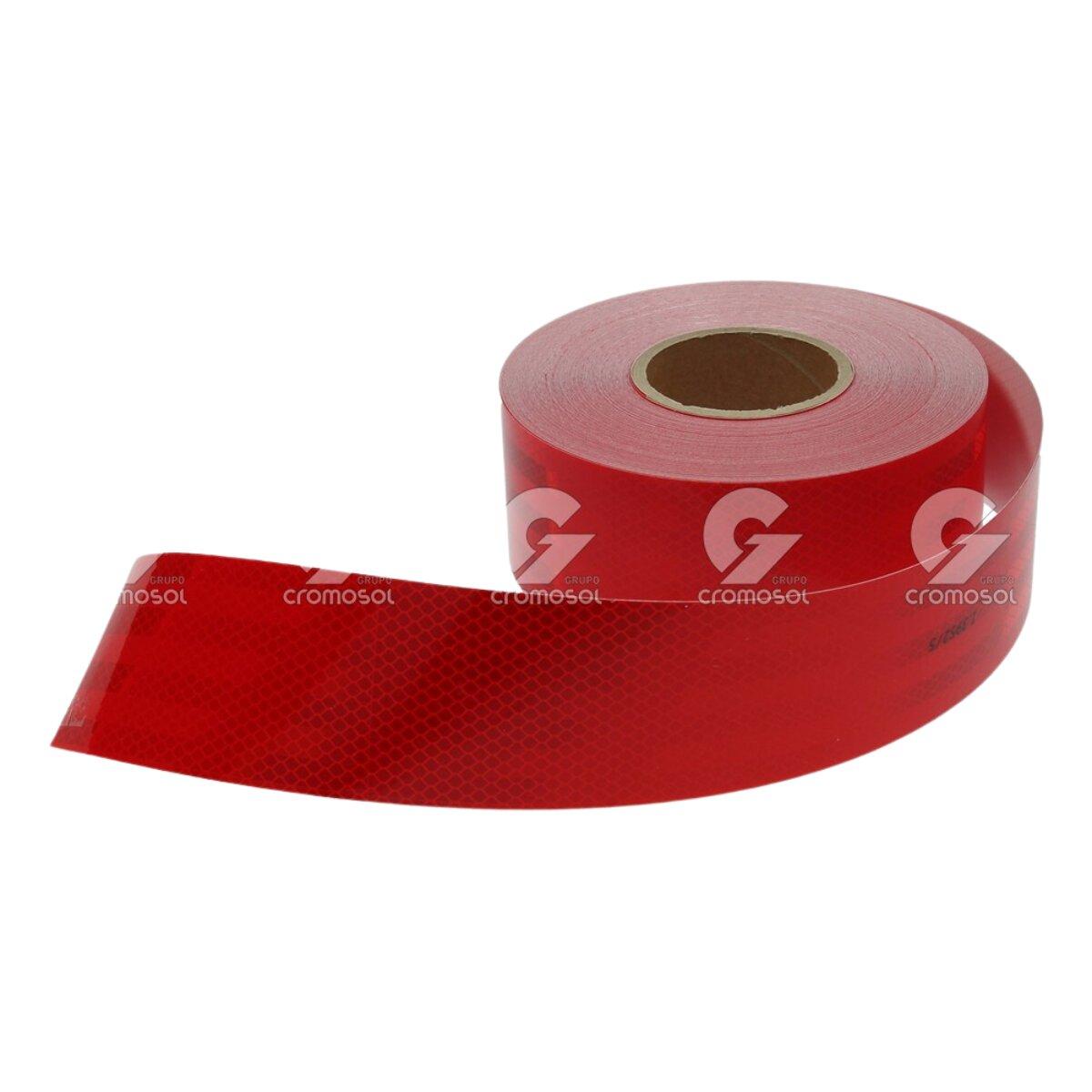Cinta reflectiva roja 7.5 cm (rollo 45.7 m)
