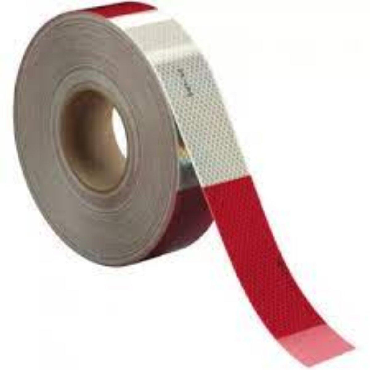 Cinta reflectiva rojo/blanco 7.5 cm (rollo 45.7 metros)