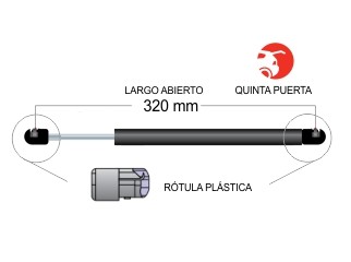 Amortiguador de baúl 320mm — Renault (Kwid)