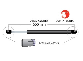 Amortiguador de baúl — Ford (Fiesta 5 puertas)