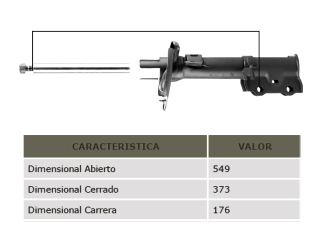 Amortiguador delantero izquierdo — Fiat (Fiorino, Palio, Siena, Uno)