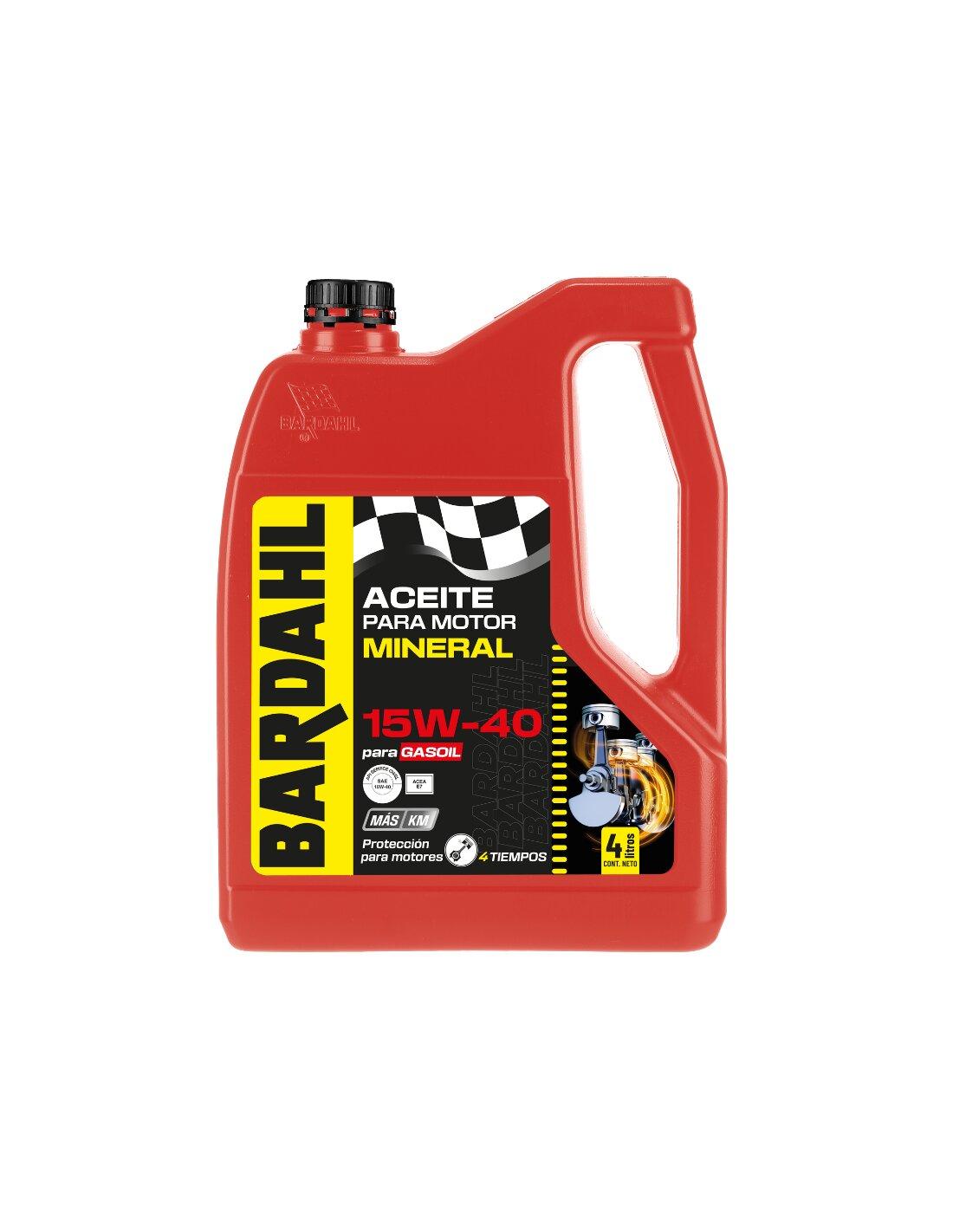 Aceite mineral 15W40 Bardahl x 4 litros