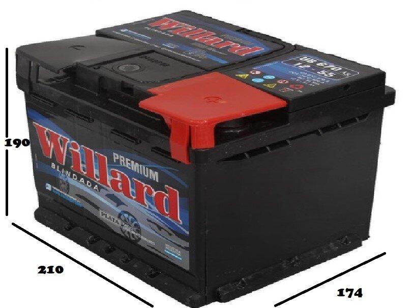 Batería Willard 55Ah caja chica — Chevrolet/Volkswagen