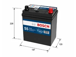 BATERIA 42 AMP - LARGO 197 / ANCHO 129 / ALTO 228 - BORNE - 12V - 320 CCA - GTIA 18 MESES | DERECHO