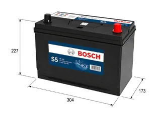 BATERIA 90 AMP - LARGO 304 / ANCHO 173 / ALTO 227 - BORNE - 12V - 650 CCA - GTIA 18 MESES | DERECHO