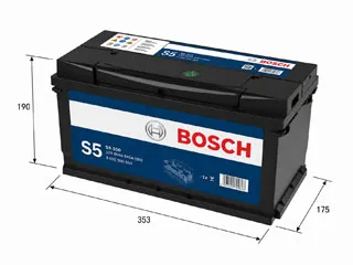 BATERIA 95 AMP - LARGO 353 / ANCHO 175 / ALTO 190 - BORNE - 12V - 750 CCA - GTIA 18 MESES | DERECHO