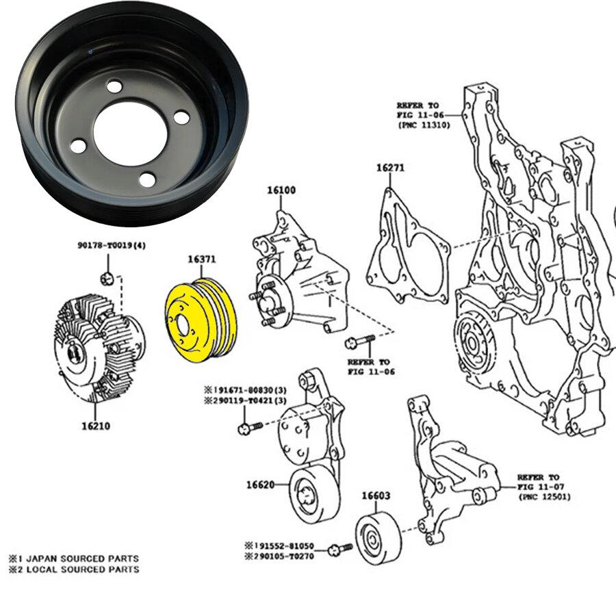 Polea de bomba de agua — Toyota (Hilux)