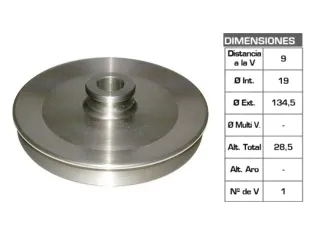 Polea bomba hidraulica ford Falcon/Sierra 19X134.5X28.5 mm - 1V