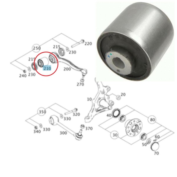 Buje de brazo de suspensión — Mercedes Benz (C200 W204)