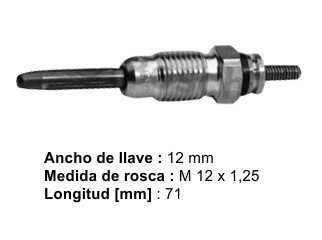 Bujía precalentadora — Fiat/Peugeot/Citroën
