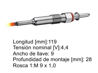 Bujia precalentadora chevrolet cobalt 13/.. / Chevrolet spin 13/.. / Fiat strada 16/..