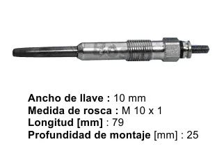 Bujia precalentadora citroen jumper 03/10 / Fiat ducato 00/07 / Fiat marea 98/00 / Peugeot boxer 00/07