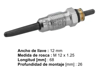 Bujia precalentadora renault clio 96/00 / Renault express 95/03 / Renault megane 98/99