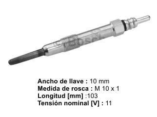 BUJIA PRECALENTADORA ALFA ROMEO 145 / ALFA ROMEO 146 / ALFA ROMEO 147 03/07 / ALFA ROMEO 156 02/06 / ALFA ROMEO 159 / FIAT BRAVA 00/03 / FIAT MAREA 98/00 / FIAT STILO 03/07