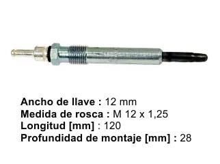BUJIA PRECALENTADORA MERCEDES BENZ CLASE C 93/95 / MERCEDES BENZ CLASE E 93/96 / MERCEDES BENZ CLASE S 96/98