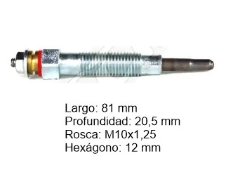 Bujia precalentadora mitsubishi montero 2.8 td