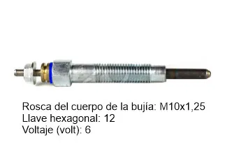 Bujia precalentadora mitsubishi galant 83/.. / Mitsubishi L200 / Mitsubishi L300 / Mitsubishi montero 83/.. / Mitsubishi space wagon