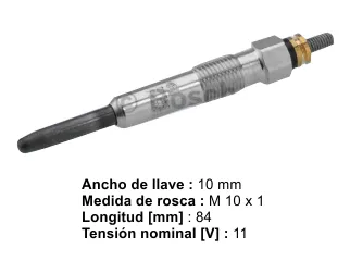 Bujia precalentadora honda accord 95/.. / Land rover freelander 98/01 / Renault laguna 96/04 / Renault megane 00/09 / Renault scenic 04/12 / Rover 220 96/99 / Rover 25 01/04 / Rover 420 96/00 / Rover 45 01/04 / Rover 620 96/00