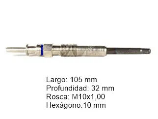 Bujia precalentadora bmw 318 / Bmw 320 99/03 / Bmw 330 01/05 / Bmw 520 / Bmw 525 / Bmw 530 00/03 / Bmw 730 / Bmw X5 01/07 / Land rover Discovery / Land rover freelander 01/07 / Land rover range rover 03/10 / Rover 75 01/04