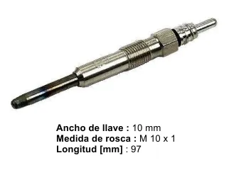 Bujia precalentadora alfa romeo 155 / Alfa romeo 164 1995 / Audi A3 08/10 / Audi A4 01/05 / Chrysler caravan 95/09 / Chrysler voyager 90/96 / Jeep cherokee 98/99 / Jeep grand cherokee 96/03 / Rover 420 96/00 / Rover 45 01/04 / Seat cordoba 03/08 / Seat ibiza 01/10