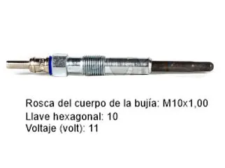 BUJIA PRECALENTADORA AUDI A3 / AUDI A4 / AUDI A6 / SEAT ALHAMBRA / SEAT CORDOBA / SEAT IBIZA / SEAT LEON / SEAT TOLEDO / VOLKSWAGEN BORA / VOLKSWAGEN FOX / VOLKSWAGEN GOLF / VOLKSWAGEN PASSAT