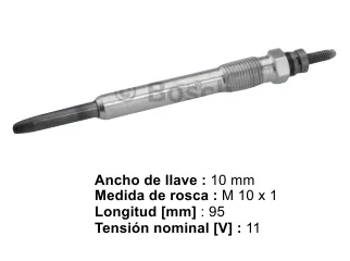Bujia precalentadora chevrolet grand vitara 00/03 / Chevrolet Tracker / Citroen berlingo 01/05 / Citroen C4 07/11 / Citroen C5 02/08 / Citroen Jumper / Citroen xantia 99/01 / Citroen xsara 01/11 / Peugeot 206 00/09 / Peugeot 207 08/11 / Peugeot 306 99/02 / Peugeot 307 01/11