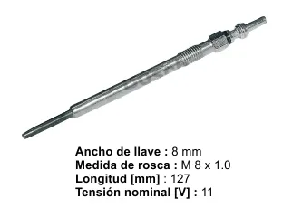 BUJIA PRECALENTADORA CITROEN C6 06/09 / FORD MONDEO 07/10 / LAND ROVER DISCOVERY 05/10 / LAND ROVER RANGE ROVER 07/.. / PEUGEOT 607 06/09 / VOLVO S60 04/10 / VOLVO S80 04/10 / VOLVO V70 05/07 / VOLVO XC70 13/.. / VOLVO XC90 13/..