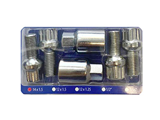 KIT TUERCA BULON ANTIROBO VOLKSWAGEN FOX/SURAN/POLO 16/../BORA/VENTO/PASSAT BULON CABEZA ESTRIADA EXTERIOR 14X25 P 1.50_