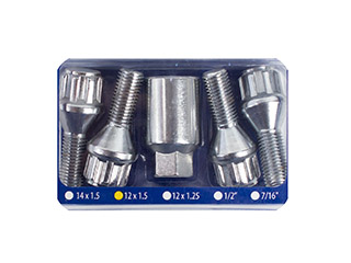 KIT BULON TUERCA ANTIRROBO ANTIROBO CHEVROLET CORSA TODOS / RENAULT SANDERO/KANGOO/DUSTER 08/.. BULON CABEZA ESTRIADA EXT 12X25 P 1.50_