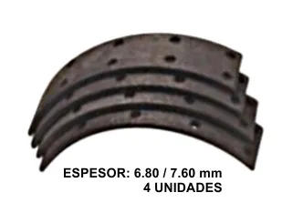 Cinta freno agrale TX1.100 8/82 / Agrale TX1.200 83/84 / Chevrolet C10 79/94 / Chevrolet C20 85/93 / Chevrolet D20 85/93 / Chevrolet Veraneio / Deutz TX1100 8/82 / Ford F100 93/.. / Ford F1000 79/98 / Ford F150 93/98 | Trasero