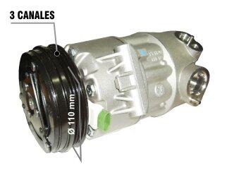 Compresor de aire acondicionado (3PK) — Volkswagen (Fox, Gol, Suran, Trend, Voyage)