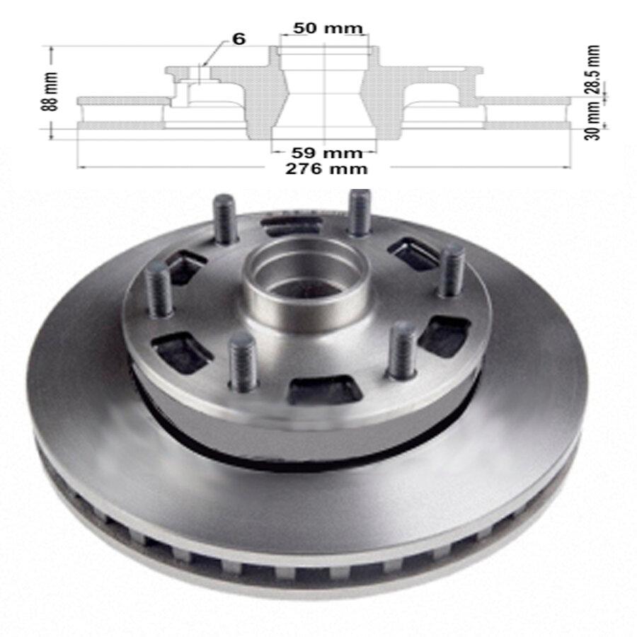 Disco de freno con maza 6 agujeros diametro 276MM Chevrolet | S10 | 1997-2001