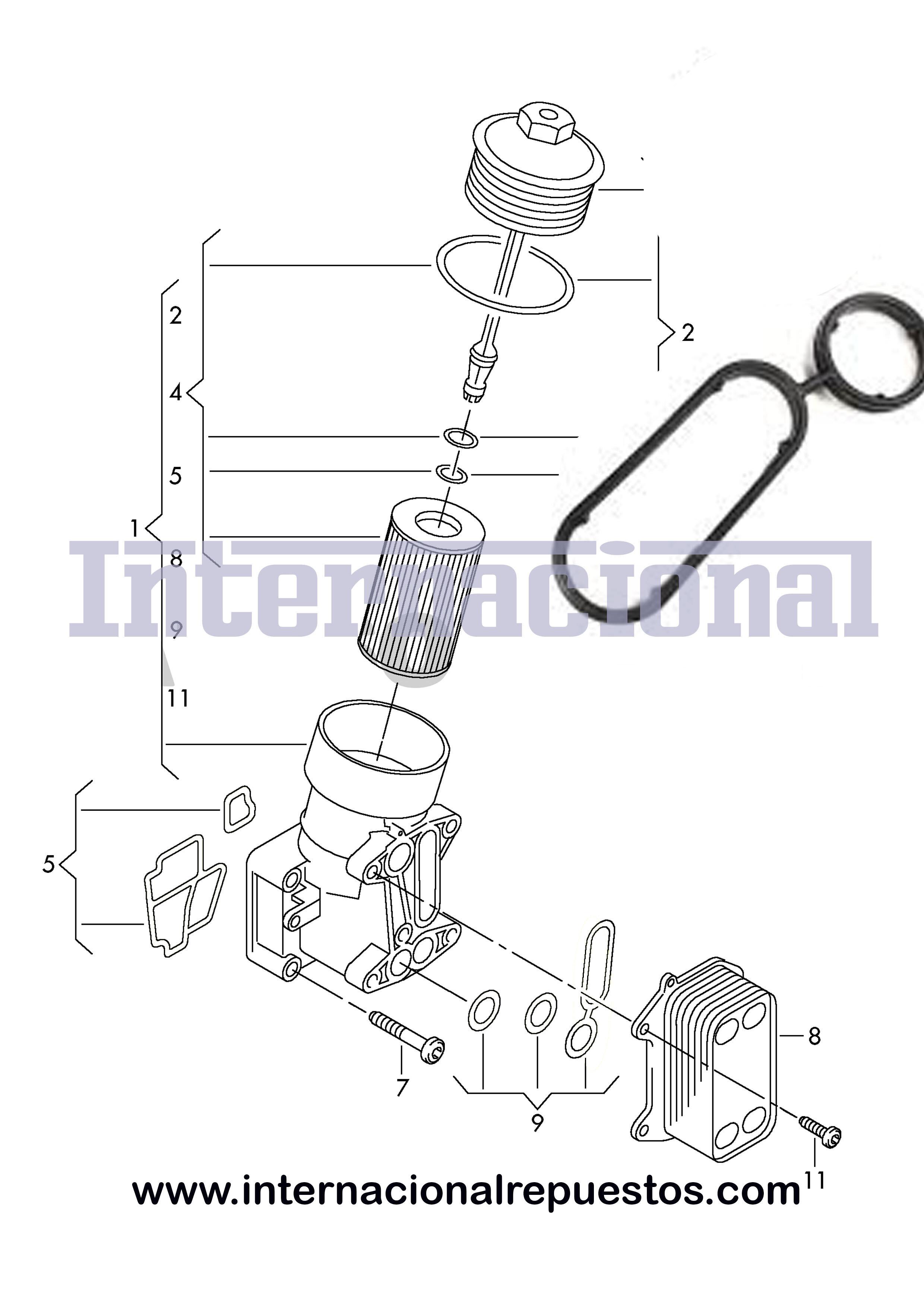 JUNTA ENFRIADOR ACEITE AMAROK TDI 16V 2.0 03L -- L