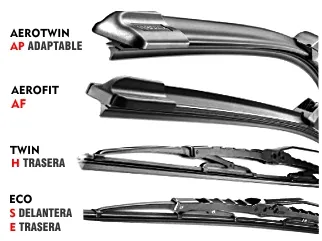 Escobilla limpiaparabrisa bmw serie 5 88/98 / Bmw serie 7 89/99 / Bmw serie 8 89/99 / Bmw X5 99/06 / Chery tiggo 05/.. / Chevrolet camaro 09/12 / Chevrolet captiva 06/.. / Chevrolet cruze 10/.. / Chevrolet meriva 03/13 / Chevrolet vectra 02/06 / Chevrolet zafira 01/.. / Citroen C3 02/12
