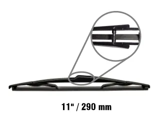 Escobilla limpiaparabrisa citroen C3 11/.. / Citroen C4 07/.. / Citroen DS3 10/.. / Fiat bravo 12/.. / Mercedes benz clase b 06/.. / Mini cooper 01/06 / Peugeot 407 04/11 / Peugeot 5008 12/.. | Trasero