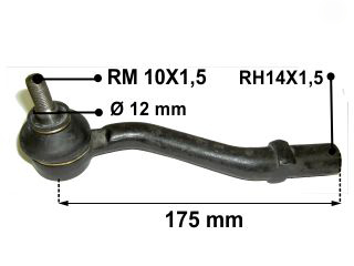 EXTREMO IZQUIERDO 208/2008 / C3/C3 PICASSO/DS3 IZQUIERDO - LARGO 210 MM - M14X1.5 - DIAM 12.20 MM_ PEUGEOT / CITROEN | ..-2008