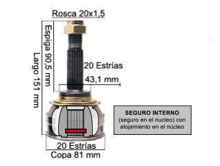 HOMOCINETICA 128/UNO ITALIANO ESTRIAS COPA 81 MM SEGURO INTERNO_ FIAT / JEEP | UNO | 2020-2020