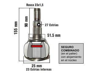 HOMOCINETICA ADVENTURE LOCKER/DOBLO/IDEA/PUNTO ESTRIAS 27/25 COPA 25MM SEGURO COMBINADO (2214VKJA - 4000/8772 - 0552 - 00/8772 ) FIAT / JEEP | PALIO | 1.8
