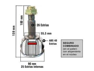 HOMOCINETICA 2010/ LADO RUEDA CON ABS 26X25 26/25 4659/6622 0490 CHERY | TIGGO
