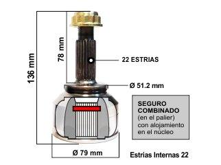 HOMOCINETICA FOX/SURAN/GOL TREND/VOYAGE ESTRIAS - COPA 79MM - SEGURO COMBINADO (2601/1809 - 01/1809 - 0427 - 7063 ) VOLKSWAGEN | GOL TREND | 2022-2022