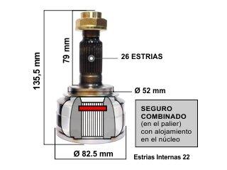 HOMOCINETICA 26/22 SEG COMBINADO (2712 - 21/1549 - 1621/1549) TOYOTA ETIOS HONDA | FIT