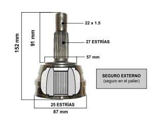 Homocinetica caja automatica 27/25 (5409 - 4586/6225 - 30/3085 - 0122) Ford | Mondeo
