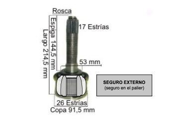 Homocinetica L/Rueda 2.3-2.5 - - Amigo 4X4 (17X26X53) kit IM30521 Isuzu | Rodeo | 1993-1996 2.3