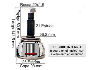 Homocinetica 19 F8Q Renault | Clio | 2021-2025