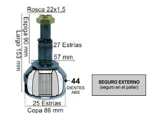 Homocinetica 27/25 lado rueda Ford | Mondeo