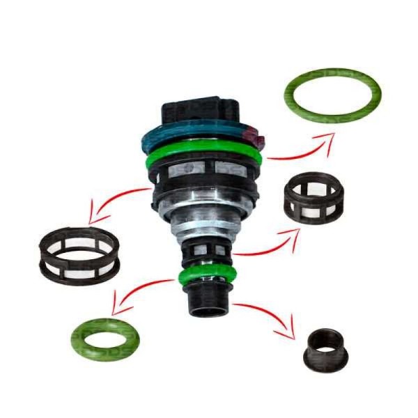Kit de o-rings y filtros — Fiat/Peugeot/Renault/Volkswagen (Tipo, 106, Clio, R19, Golf)