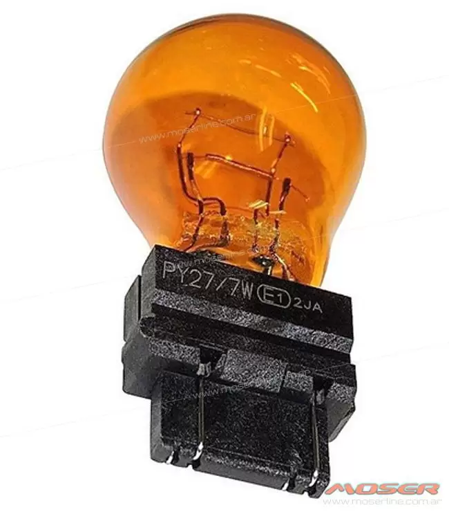 Lámpara auxiliar 12V 27/7W casquillo WX2.5X16Q ámbar