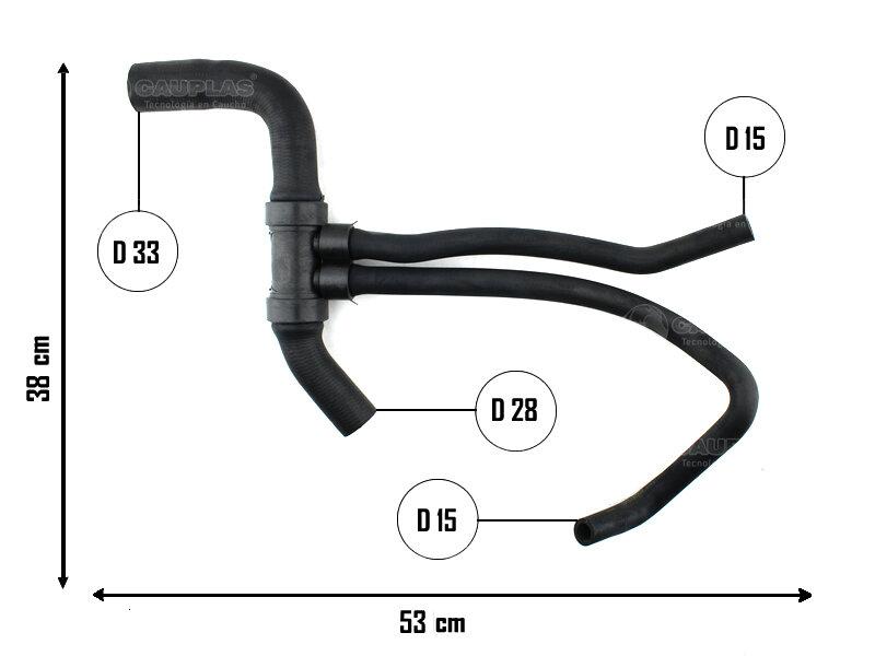 Manguera inferior de radiador — Fiat (Uno 1.3 Fire 8V)
