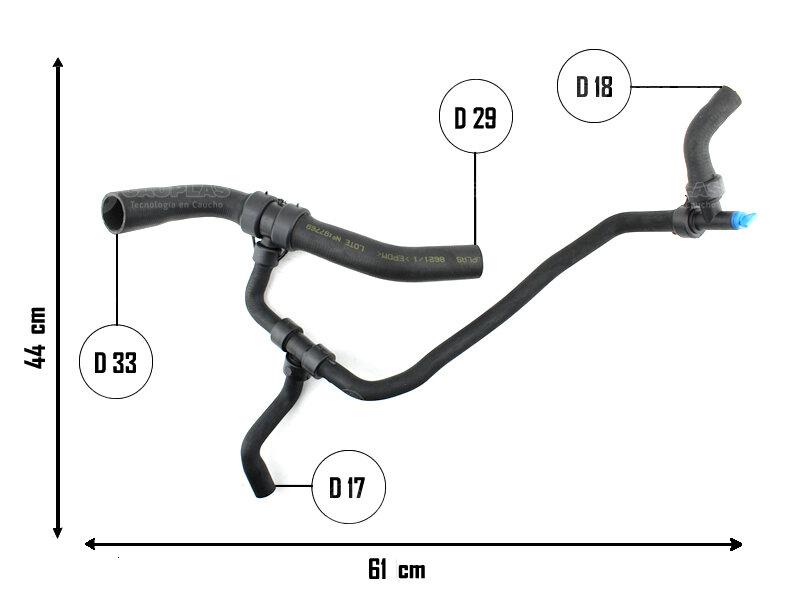 Manguera inferior de radiador — Fiat (Fire 1.4)