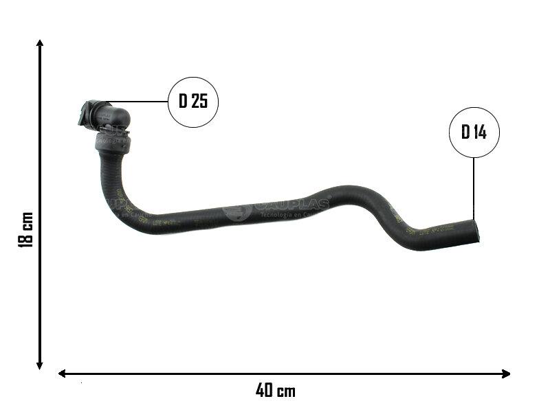 Manguera calefactor entrada — Peugeot/Citroën (207, C3)